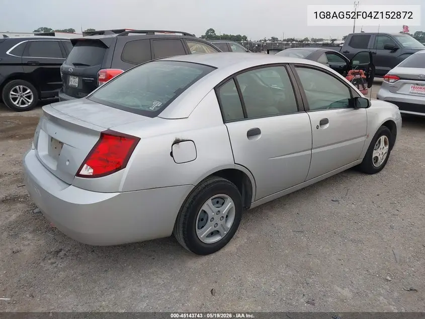 2004 Saturn Ion Level 1 VIN: 1G8AG52F04Z152872 Lot: 45143743