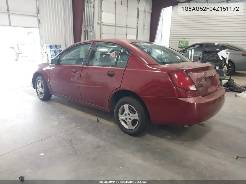 2004 Saturn Ion 1 VIN: 1G8AG52F04Z151172 Lot: 45301913