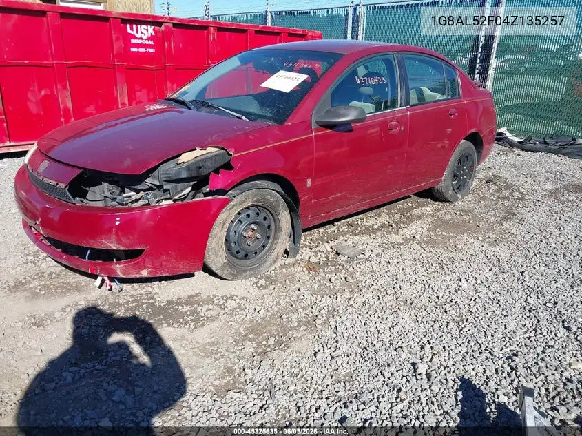 2004 Saturn Ion 3 VIN: 1G8AL52F04Z135257 Lot: 45325635