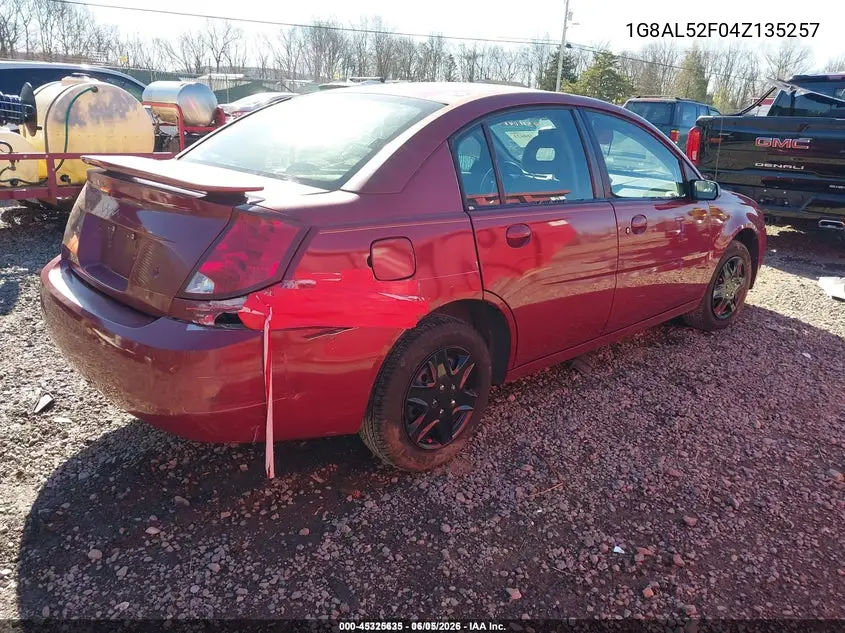 2004 Saturn Ion 3 VIN: 1G8AL52F04Z135257 Lot: 45325635
