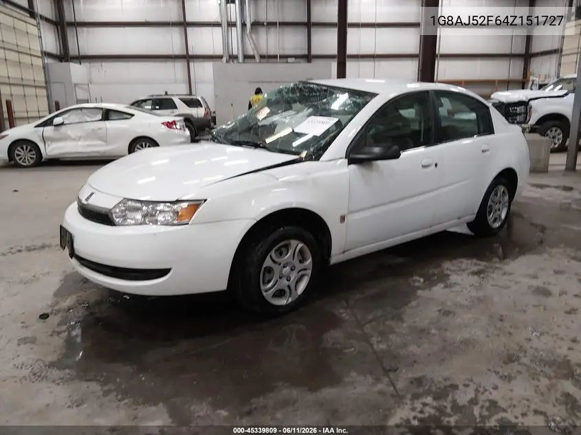 2004 Saturn Ion Ion 2 VIN: 1G8AJ52F64Z151727 Lot: 45339809
