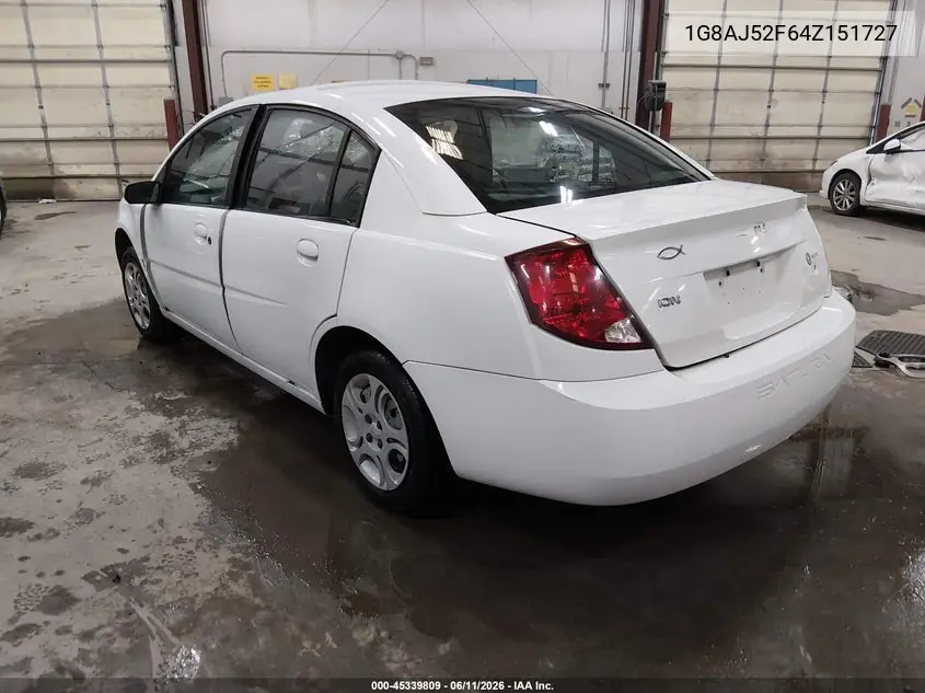 2004 Saturn Ion Ion 2 VIN: 1G8AJ52F64Z151727 Lot: 45339809