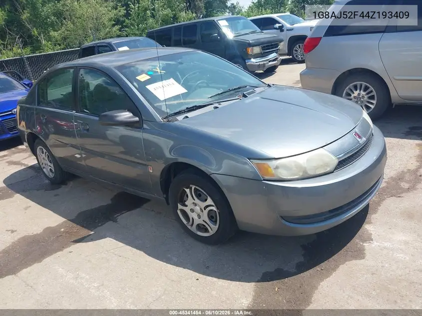 2004 Saturn Ion Ion 2 VIN: 1G8AJ52F44Z193409 Lot: 45341454