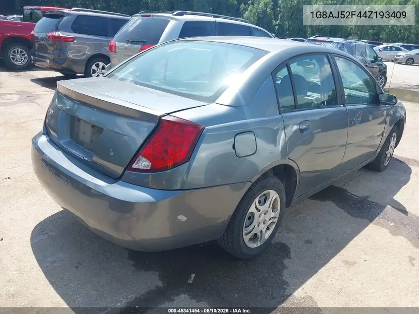 2004 Saturn Ion Ion 2 VIN: 1G8AJ52F44Z193409 Lot: 45341454
