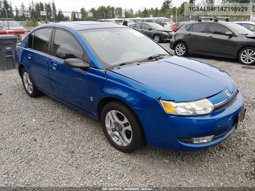 2004 Saturn Ion Ion 3 VIN: 1G8AL54F14Z198929 Lot: 45478519