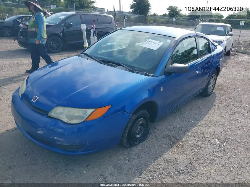 2004 Saturn Ion 2 VIN: 1G8AN12F44Z206320 Lot: 45500304