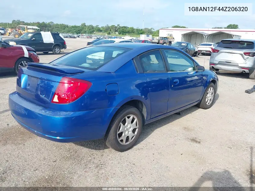 2004 Saturn Ion 2 VIN: 1G8AN12F44Z206320 Lot: 45500304
