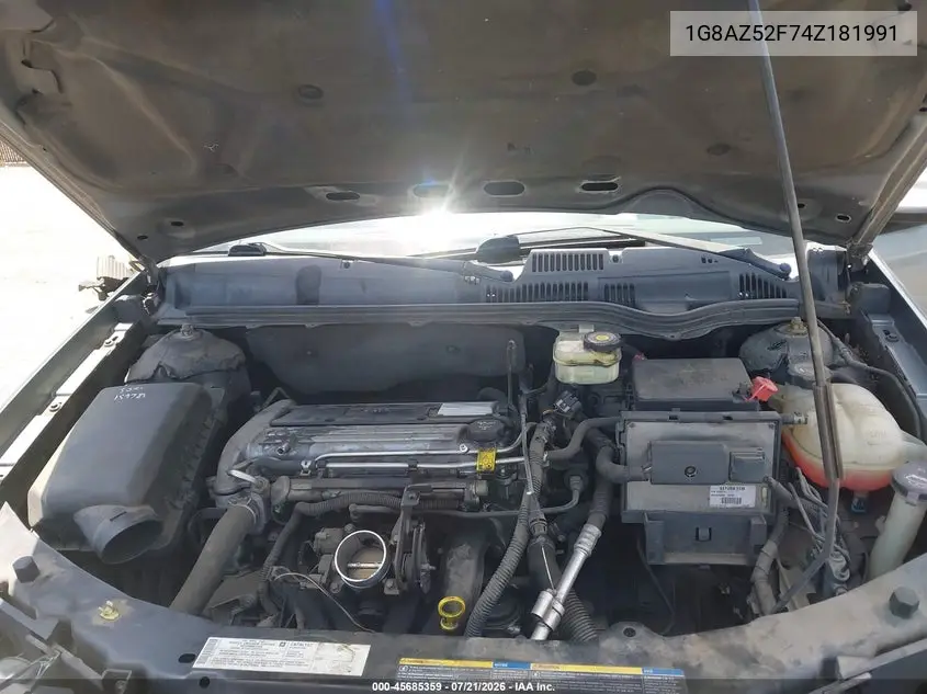 2004 Saturn Ion Ion 2 VIN: 1G8AZ52F74Z181991 Lot: 45685359