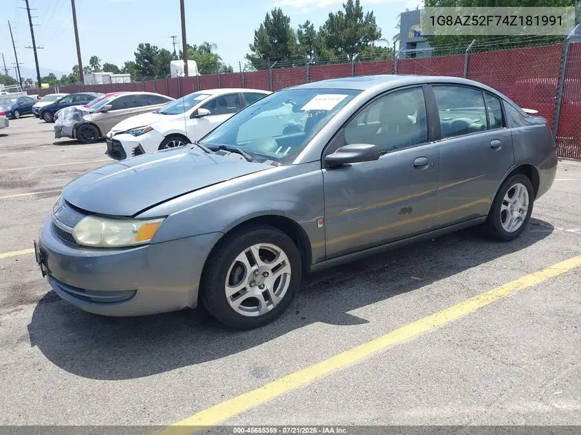2004 Saturn Ion Ion 2 VIN: 1G8AZ52F74Z181991 Lot: 45685359