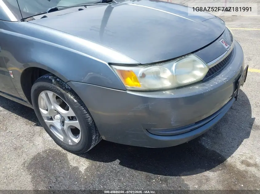 2004 Saturn Ion Ion 2 VIN: 1G8AZ52F74Z181991 Lot: 45685359