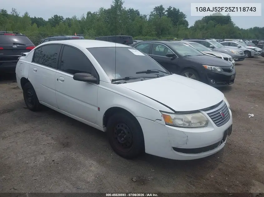 2005 Saturn Ion 2 VIN: 1G8AJ52F25Z118743 Lot: 45528593