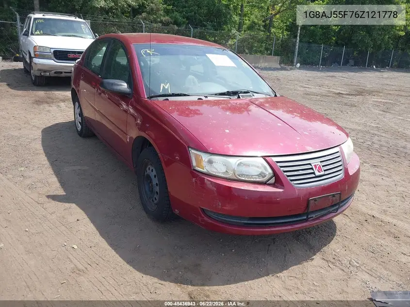 2006 Saturn Ion 2 VIN: 1G8AJ55F76Z121778 Lot: 45436943
