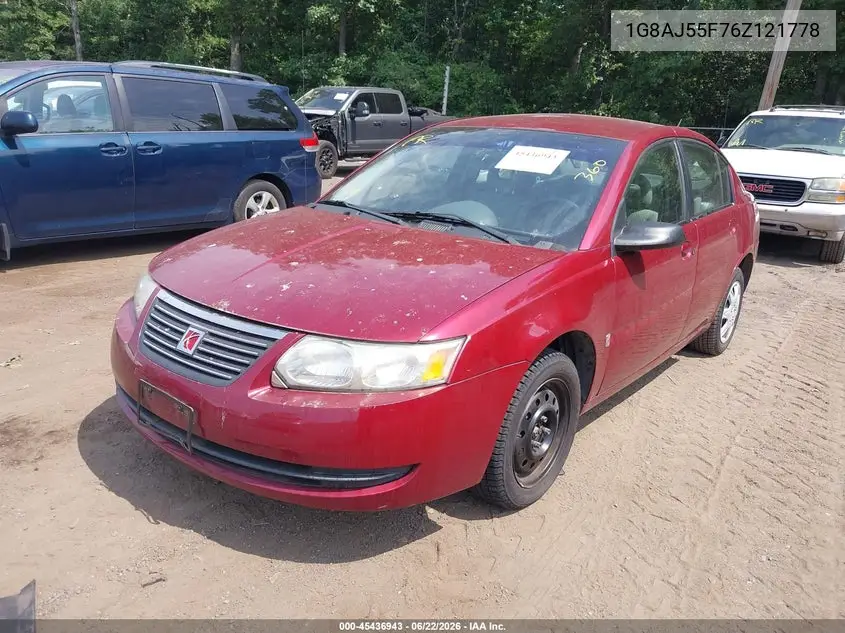 2006 Saturn Ion 2 VIN: 1G8AJ55F76Z121778 Lot: 45436943