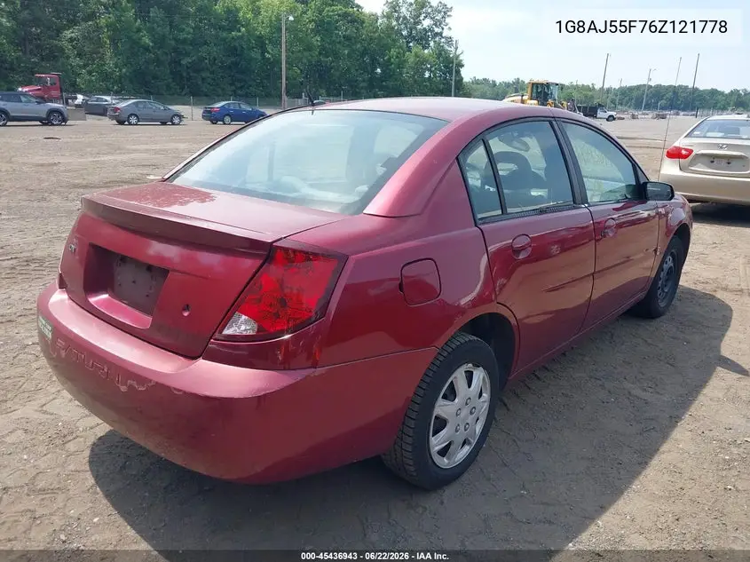 2006 Saturn Ion 2 VIN: 1G8AJ55F76Z121778 Lot: 45436943