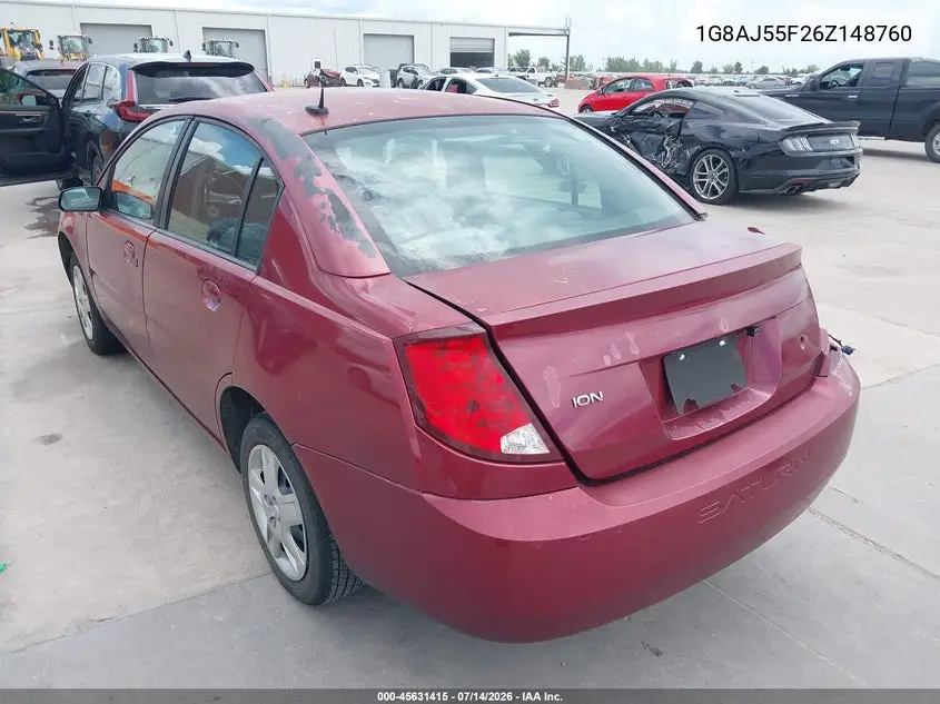 2006 Saturn Ion 2 VIN: 1G8AJ55F26Z148760 Lot: 45631415