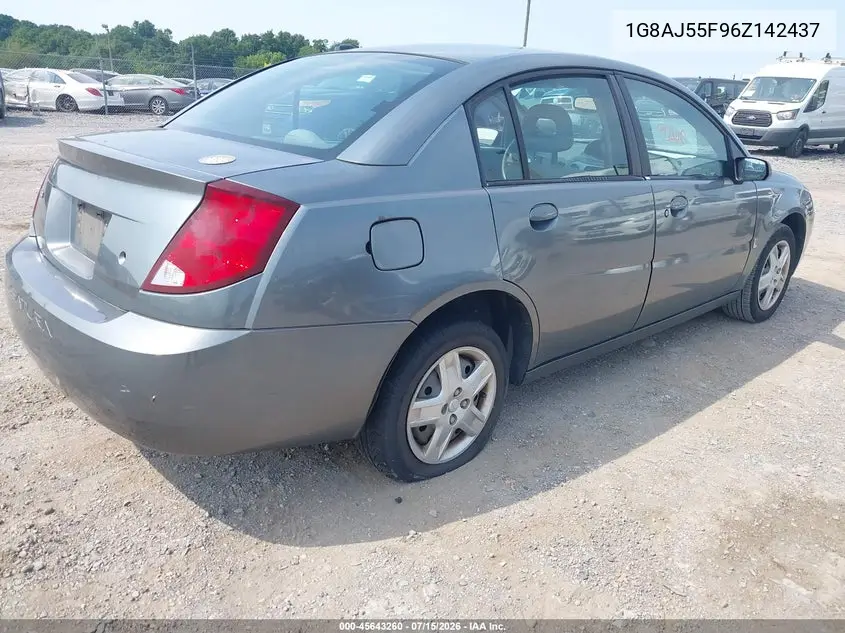 2006 Saturn Ion 2 VIN: 1G8AJ55F96Z142437 Lot: 45643260