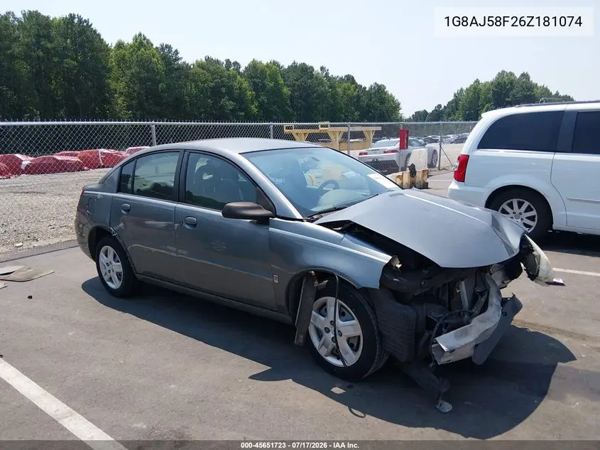 2006 Saturn Ion 2 VIN: 1G8AJ58F26Z181074 Lot: 45651723