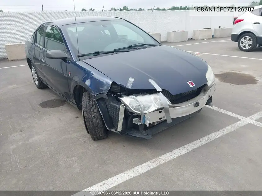 2007 Saturn Ion Level 2 VIN: 1G8AN15F07Z126707 Lot: 12630796
