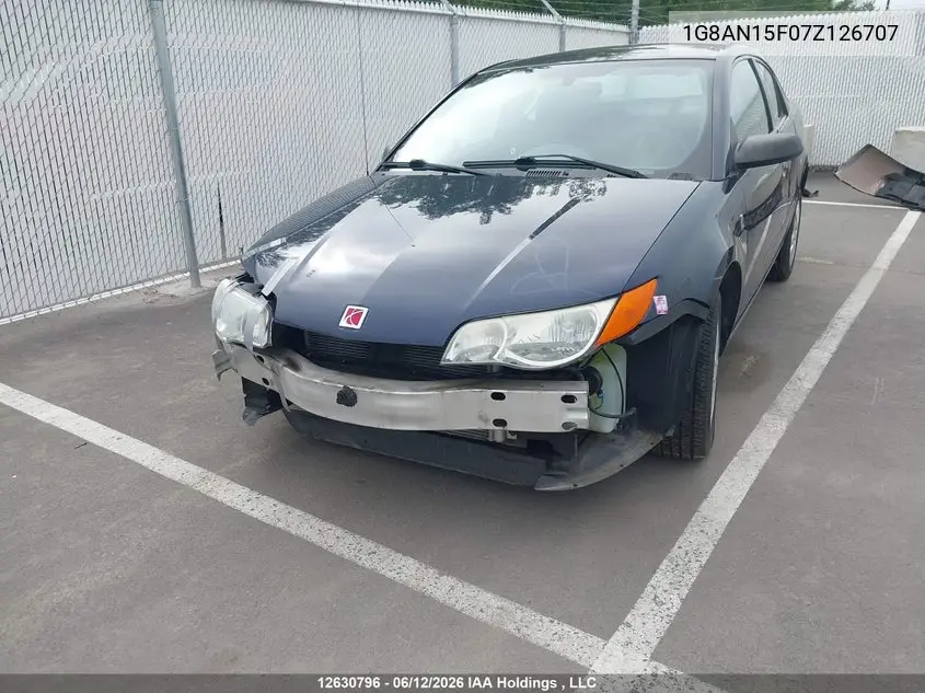 2007 Saturn Ion Level 2 VIN: 1G8AN15F07Z126707 Lot: 12630796