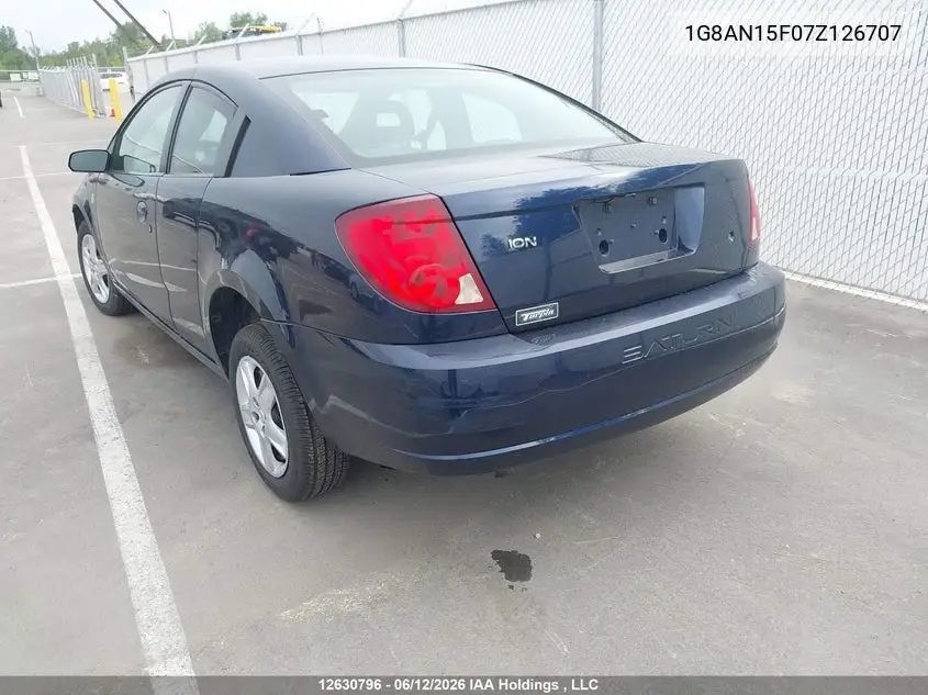 2007 Saturn Ion Level 2 VIN: 1G8AN15F07Z126707 Lot: 12630796