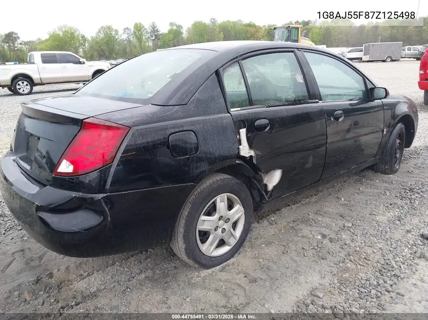 2007 Saturn Ion 2 VIN: 1G8AJ55F87Z125498 Lot: 44755491
