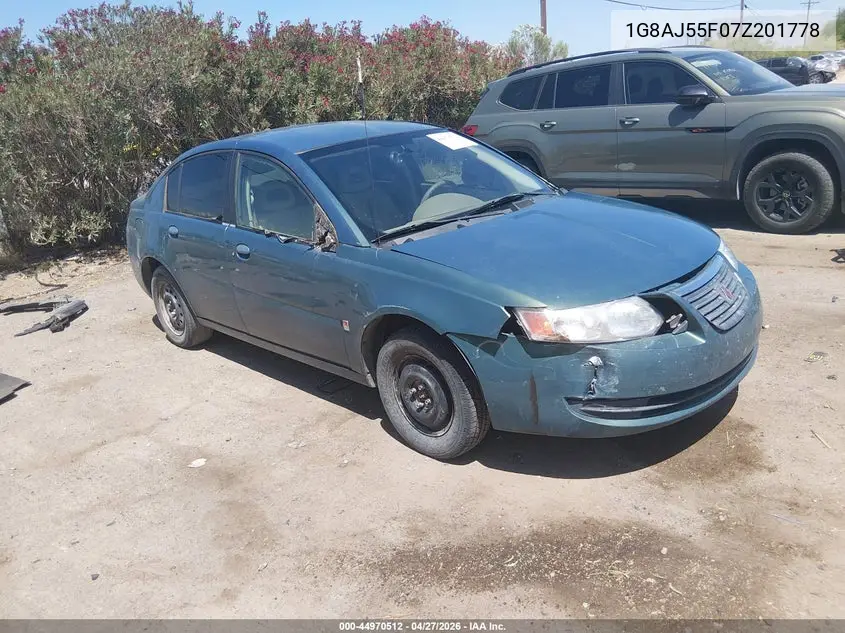 2007 Saturn Ion 2 VIN: 1G8AJ55F07Z201778 Lot: 44970512