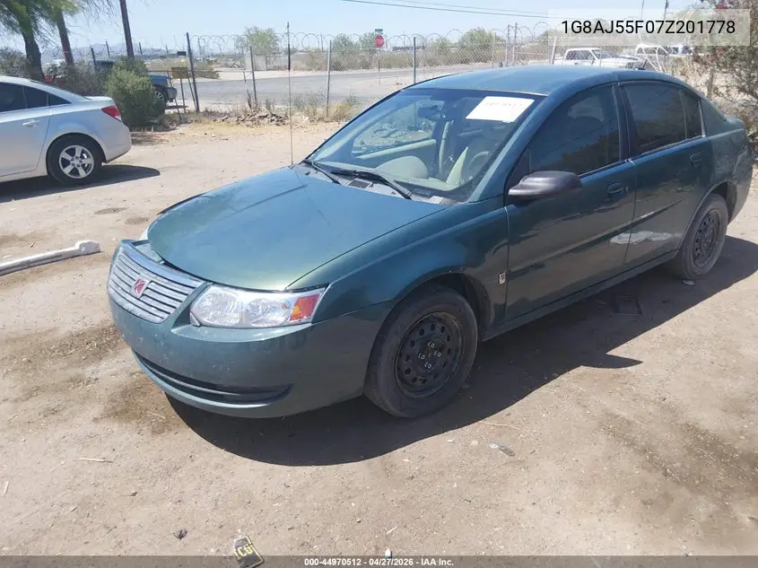 2007 Saturn Ion 2 VIN: 1G8AJ55F07Z201778 Lot: 44970512