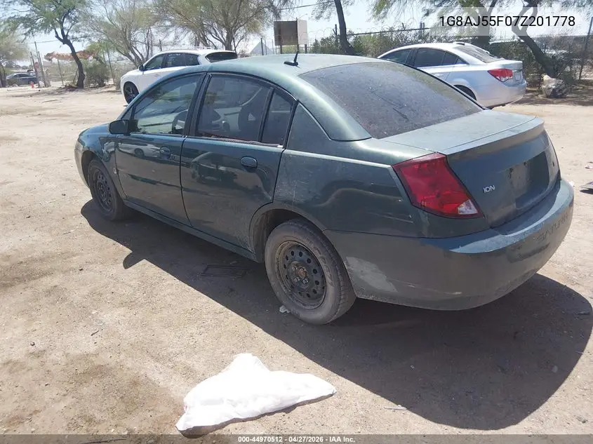 2007 Saturn Ion 2 VIN: 1G8AJ55F07Z201778 Lot: 44970512