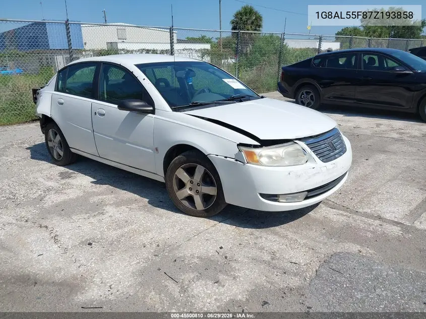 2007 Saturn Ion 3 VIN: 1G8AL55F87Z193858 Lot: 45500810