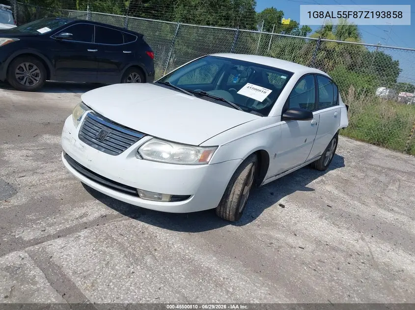 2007 Saturn Ion 3 VIN: 1G8AL55F87Z193858 Lot: 45500810