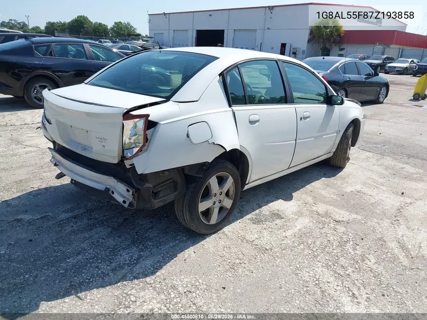 2007 Saturn Ion 3 VIN: 1G8AL55F87Z193858 Lot: 45500810