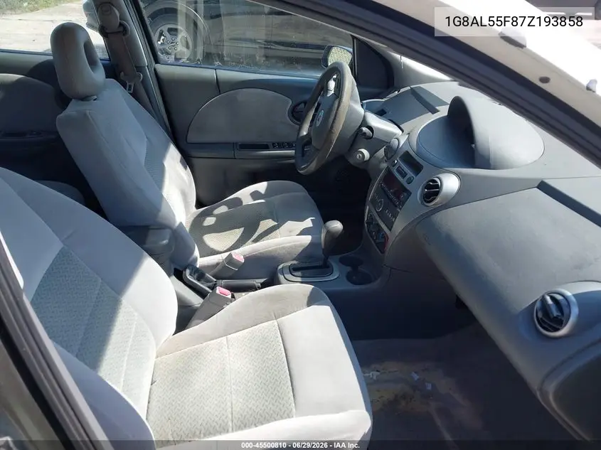 2007 Saturn Ion 3 VIN: 1G8AL55F87Z193858 Lot: 45500810