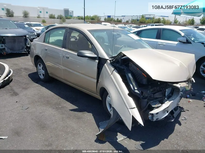 2007 Saturn Ion 2 VIN: 1G8AJ58F67Z193083 Lot: 45529645