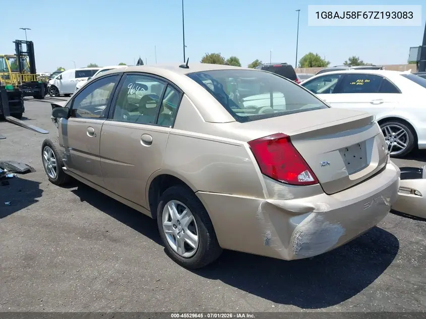 2007 Saturn Ion 2 VIN: 1G8AJ58F67Z193083 Lot: 45529645