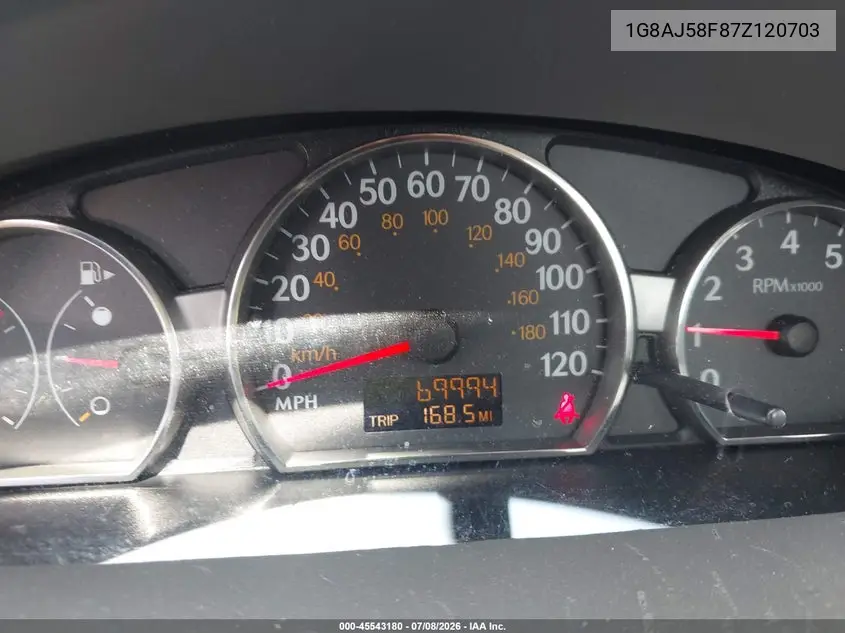 2007 Saturn Ion 2 VIN: 1G8AJ58F87Z120703 Lot: 45543180