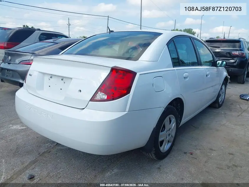 2007 Saturn Ion 2 VIN: 1G8AJ58F87Z120703 Lot: 45543180