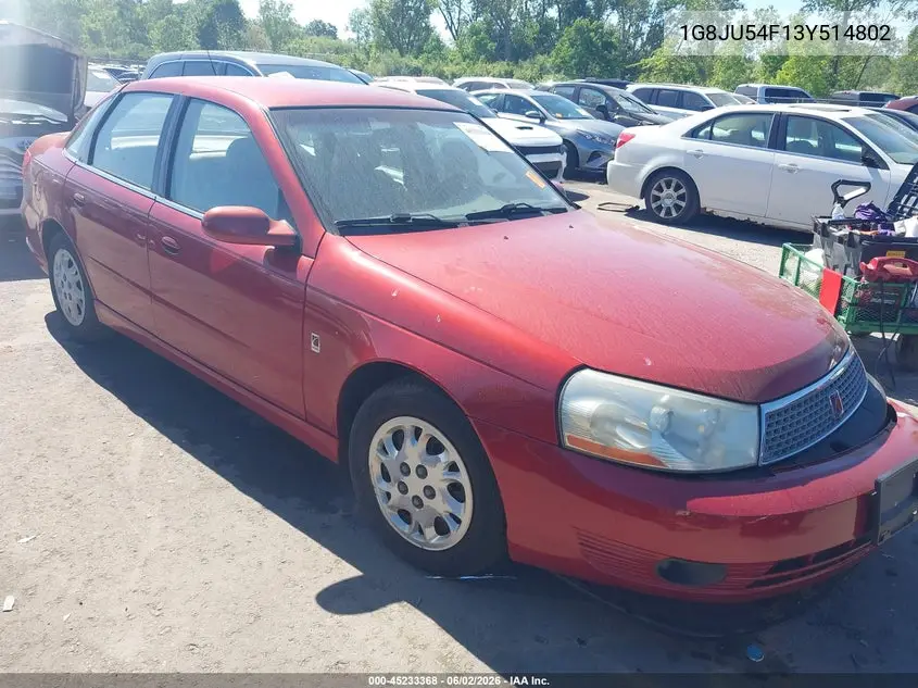 2003 Saturn L-Series L200 VIN: 1G8JU54F13Y514802 Lot: 45233368