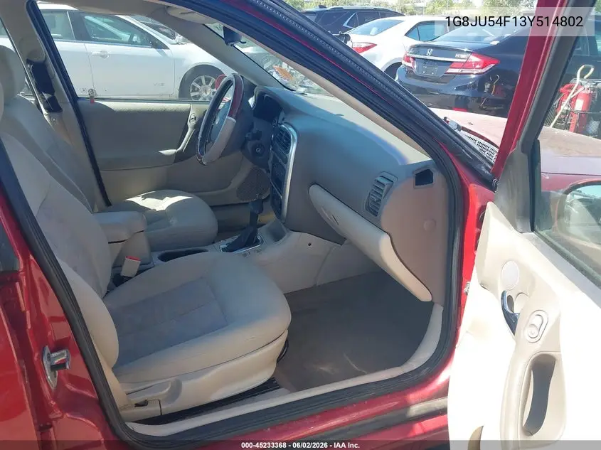 2003 Saturn L-Series L200 VIN: 1G8JU54F13Y514802 Lot: 45233368