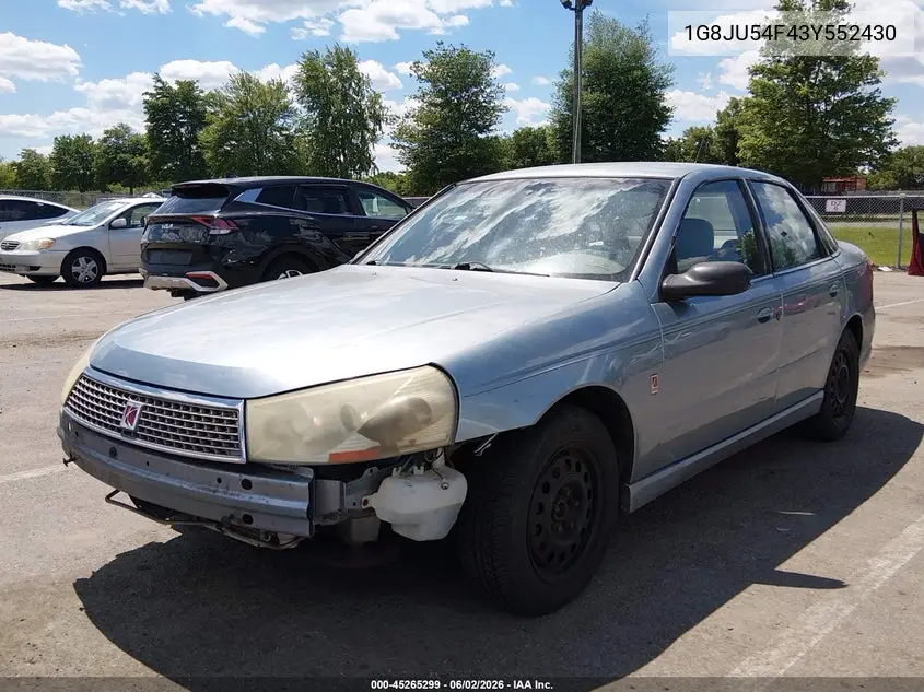 2003 Saturn L-Series L200 VIN: 1G8JU54F43Y552430 Lot: 45265299