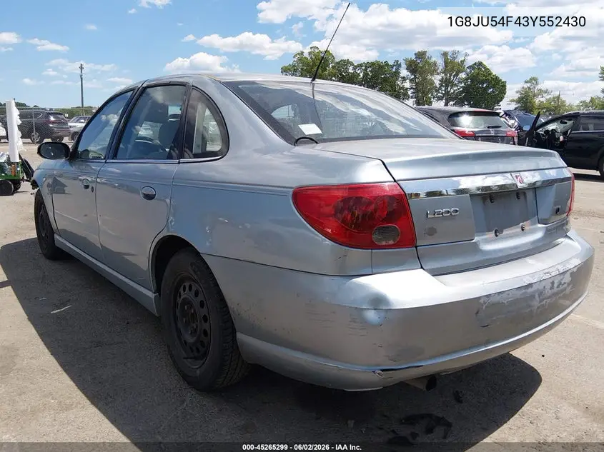 2003 Saturn L-Series L200 VIN: 1G8JU54F43Y552430 Lot: 45265299
