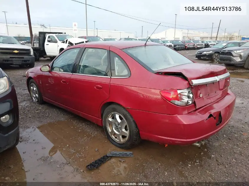 2004 Saturn L300 3 VIN: 1G8JL54R44Y513786 Lot: 43792873