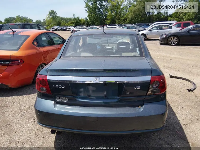 2004 Saturn L-Series L300 2 VIN: 1G8JD54R04Y516424 Lot: 45518902
