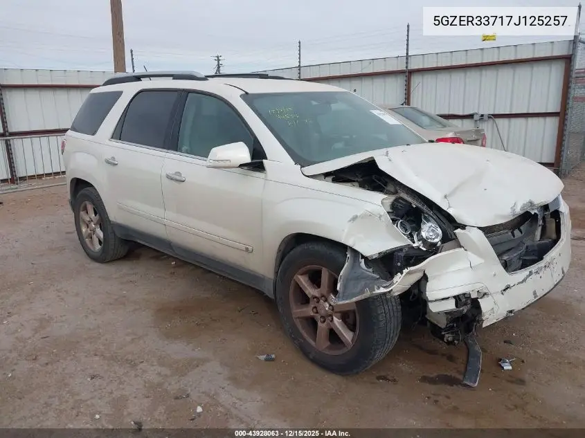 2007 Saturn Outlook Xr VIN: 5GZER33717J125257 Lot: 43928063