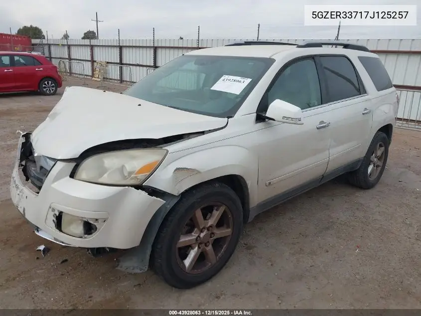 2007 Saturn Outlook Xr VIN: 5GZER33717J125257 Lot: 43928063