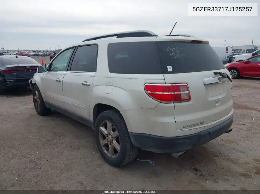 2007 Saturn Outlook Xr VIN: 5GZER33717J125257 Lot: 43928063