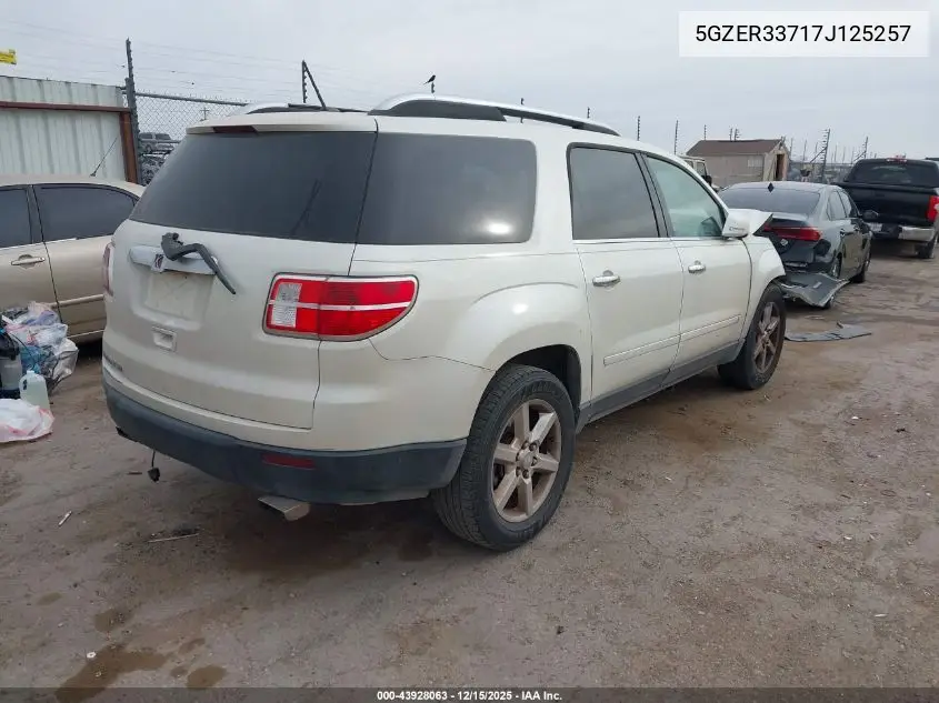 2007 Saturn Outlook Xr VIN: 5GZER33717J125257 Lot: 43928063