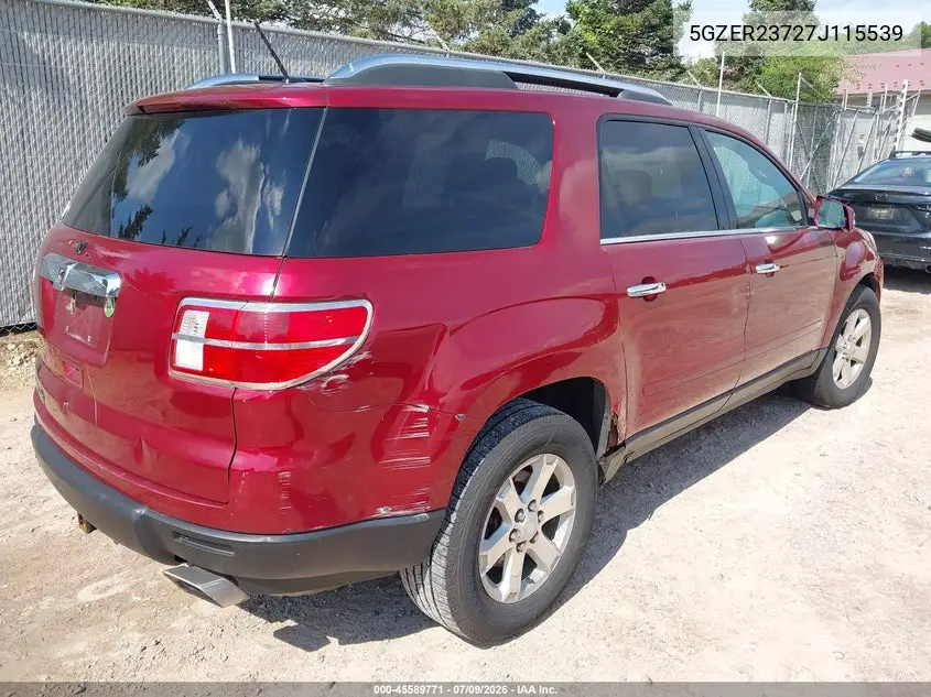 2007 Saturn Outlook Xr VIN: 5GZER23727J115539 Lot: 45589771