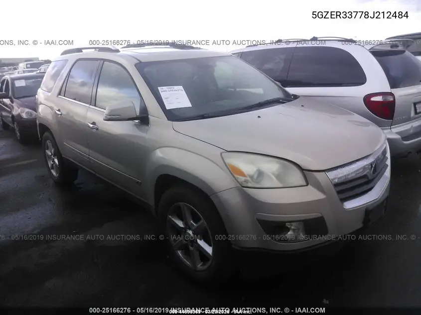 2008 Saturn Outlook Xr VIN: 5GZER33778J212484 Lot: 44695369