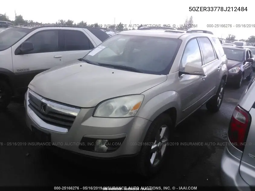 2008 Saturn Outlook Xr VIN: 5GZER33778J212484 Lot: 44695369