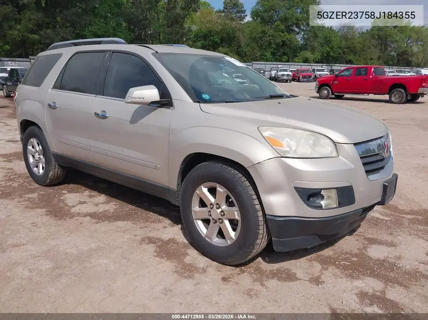 2008 Saturn Outlook Xr VIN: 5GZER23758J184355 Lot: 44712985